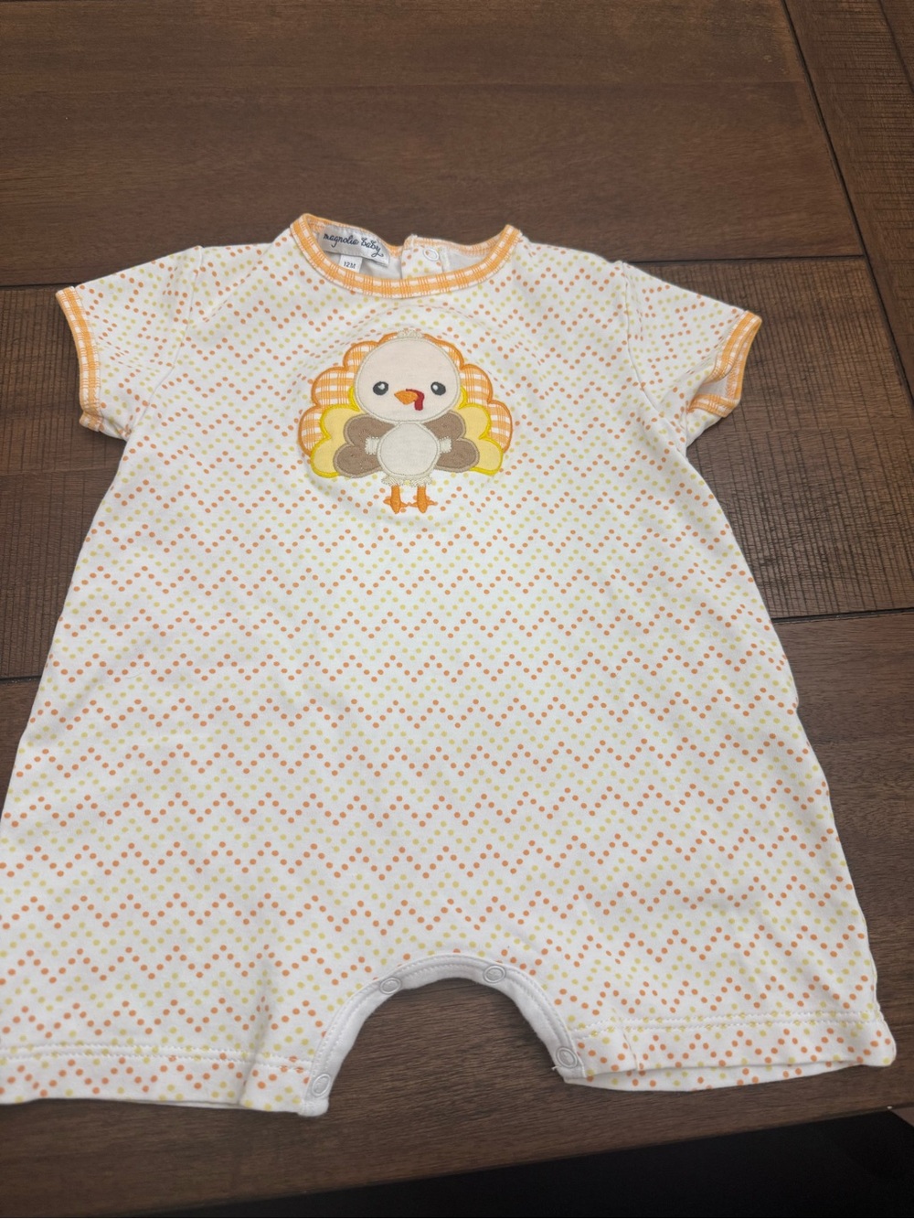 Magnolia baby White & Orange Turkey One-Piece for Kids